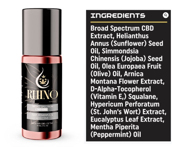 Rhino Oil - Highest Quality, Highest Potency, THC FREE, ALL Natural CBD Hemp Oil.